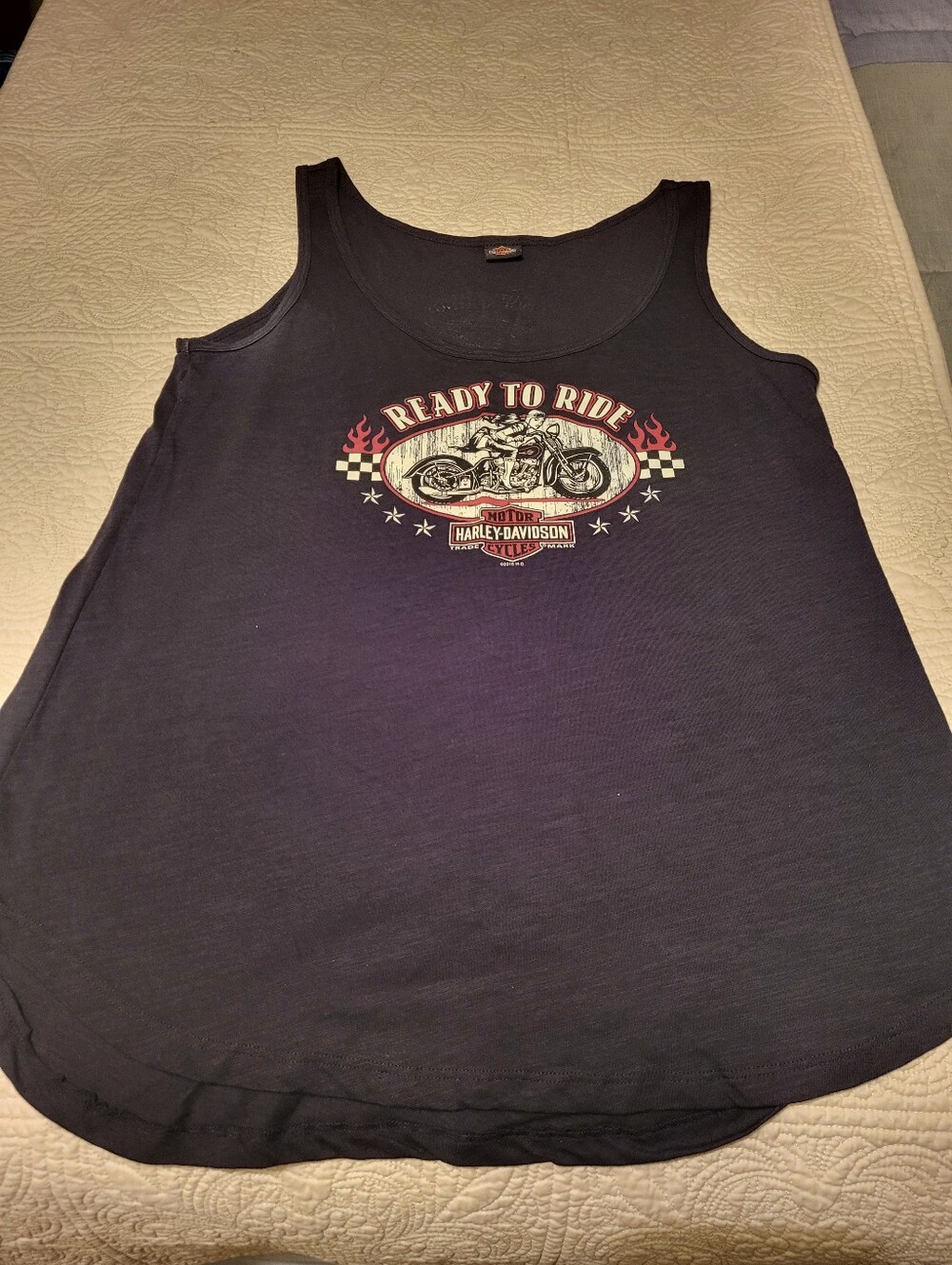 Harley-Davidson Black Tank with 'Ready to Ride' Motorcycle Graphic